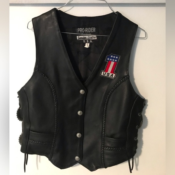 Pro Rider Leather Vest - Picture 2 of 7